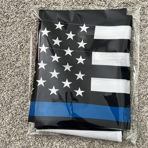 American Flag Thin Blue Line Wall Flag Table Runner - Picture 1 of 4